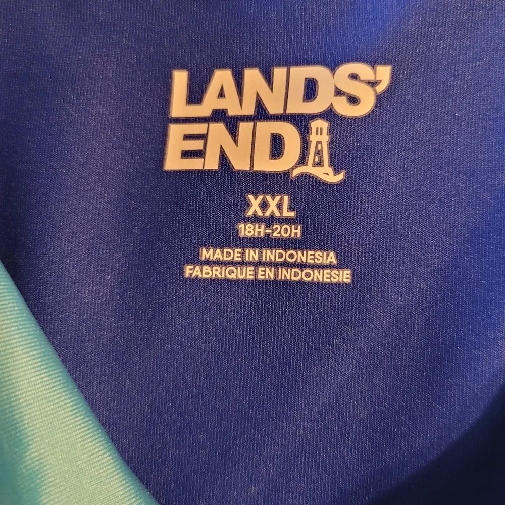 Lands End Boys Swim Shirt Trunks Size 18 Husky NWOT